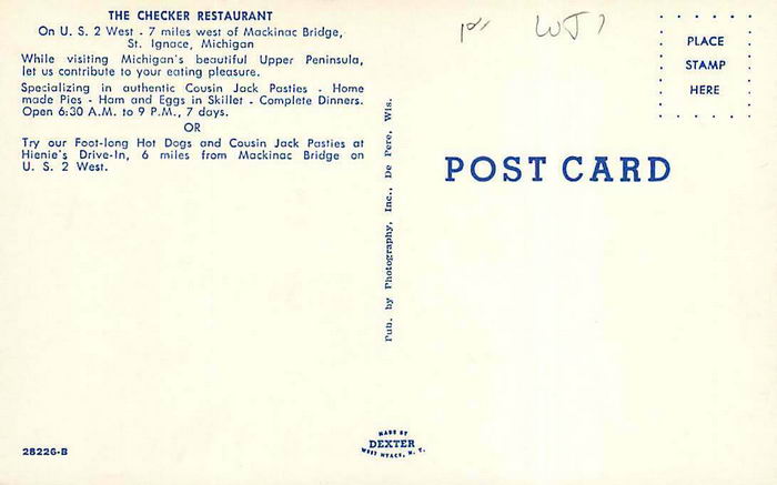 The Checker Restaurant - Old Postcard Photo (newer photo)